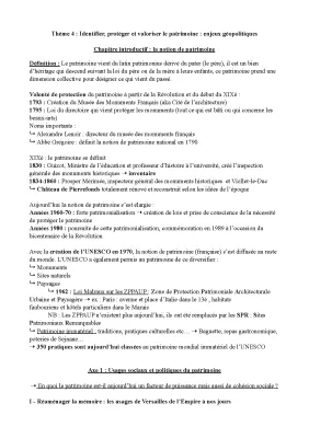 Fiche de Révision PDF - Le Patrimoine HGGSP: Axes 1 et 2, Cours, Dissertation Corrigée et Plus!