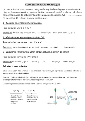 Comprendre la Concentration Massique et Comment Diluer une Solution