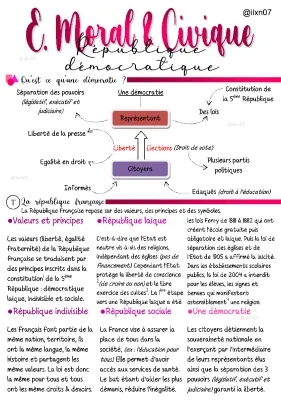 Cours EMC 3ème : La République Française et la Démocratie