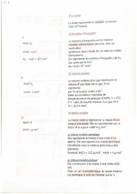 La mole spé physique chimie 