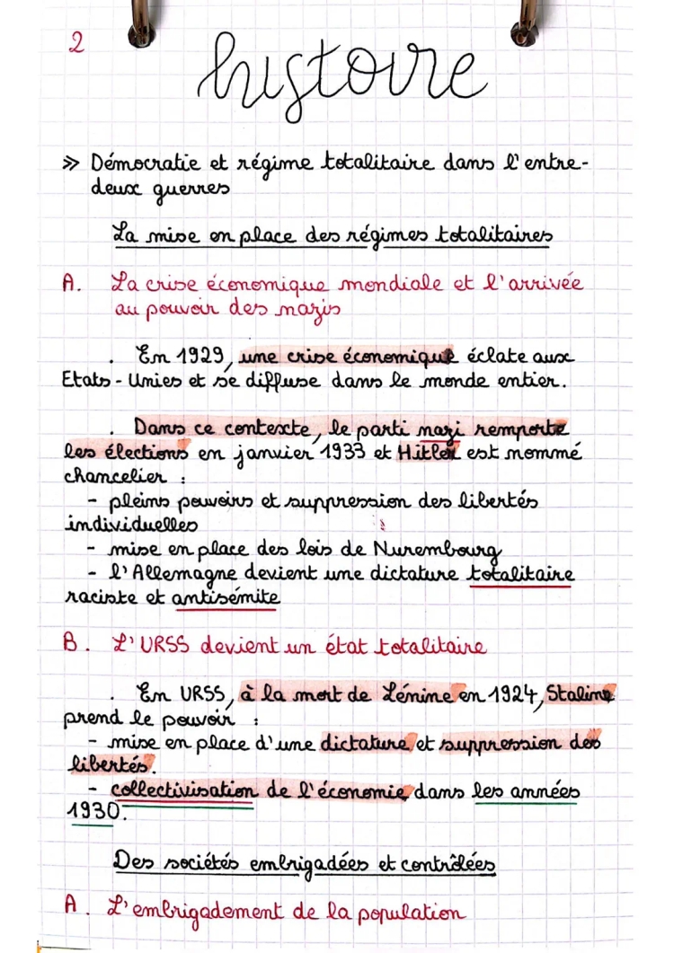 Démocratie et régime totalitaire dans l’entre deux guerres