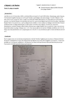 Bajazet Acte 4 Scène 3 - Analyse, Résumé et Personnages de Racine