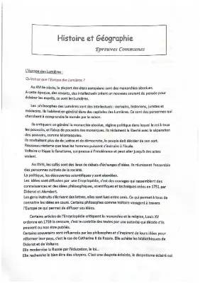 Fiche Révision Histoire-Géo 4ème PDF: Cours et Sujets Corrigés