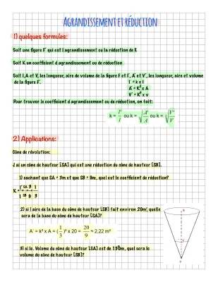 Agrandissement et Réduction 3ème - Exercices Corrigés PDF