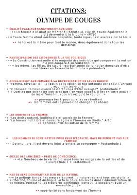 Fiche de Lecture: Déclaration des Droits de la Femme et de la Citoyenne PDF