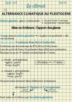 Reconstituer et Comprendre le Climat : Fiche de Révision