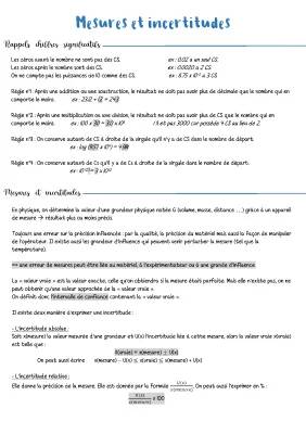 Cours sur les incertitudes en physique et chiffres significatifs PDF