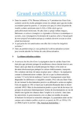 En quoi le système scolaire américain reflète les inégalités du pays - sujet Grand oral SES + LLCE