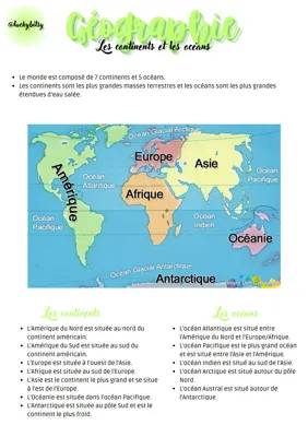 Découvre les Continents et Océans pour le Brevet !