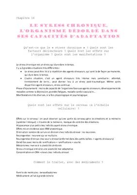 Stress chronique et ses effets: SVT Terminale - Les 3 principaux effets pathologiques et comment lutter