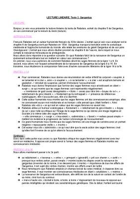 Chapitre 6 Gargantua PDF - Analyse linéaire et Résumé