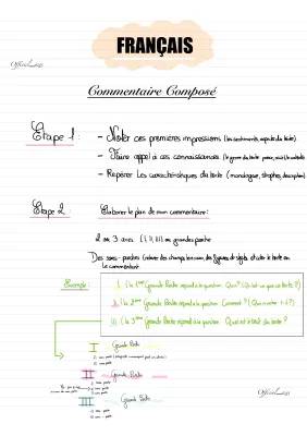 Exemple de Commentaire Composé Rédigé PDF pour Bac Français