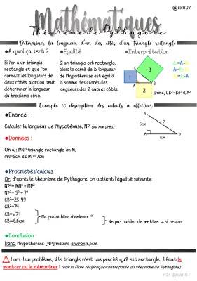 Théorème de Pythagore 4ème : Calculer les Côtés d'un Triangle Rectangle et l'Hypoténuse