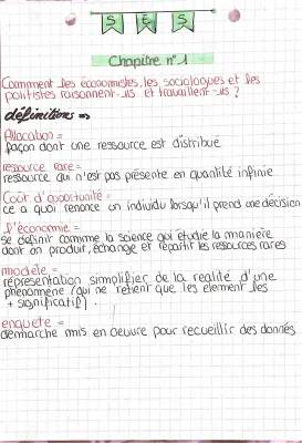 Comment les économistes, sociologues et politistes travaillent - Fiche et exercices SES Seconde PDF