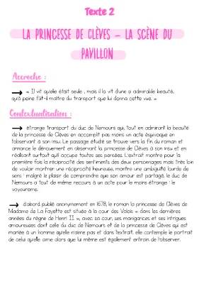 Analyse Linéaire - La Princesse de Clèves : La Scène du Bal en Résumé PDF