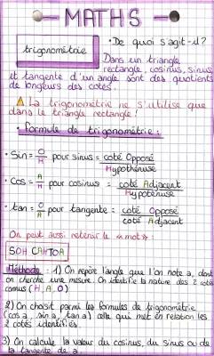 Trigonométrie pour les débutants : Exercices corrigés PDF, Calculs faciles et Formules