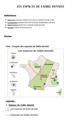 Les espaces de faible densité en France: Exemples, Cartes et Atouts