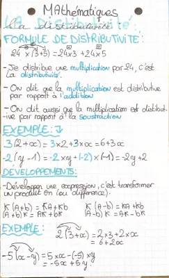 Distributivité Simple et Double Distributivité - Exercices Corrigés pour la 3ème, 4ème et 5ème