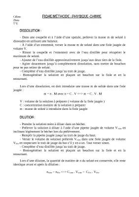 Compte rendu TP de chimie - Exemple et exercices PDF