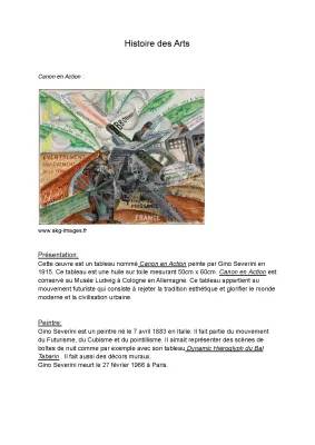 L'œuvre Canon en Action de Gino Severini - Analyse Simple