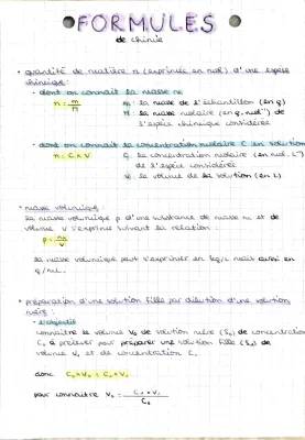 Toutes les formules de chimie et exercices de stoechiométrie PDF