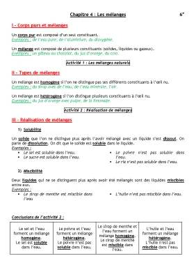 Mélanges : Exemples et Définitions pour 10 Ans