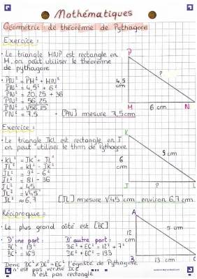 Le théorème de pythagore