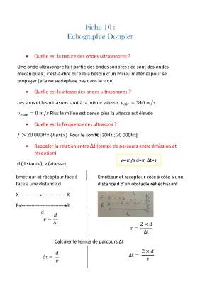 Échographie Doppler et Radiographie ST2S - Cours et Exos Corrigés