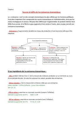 Les défis de la croissance économique et de l'environnement - Dissertation et PDF