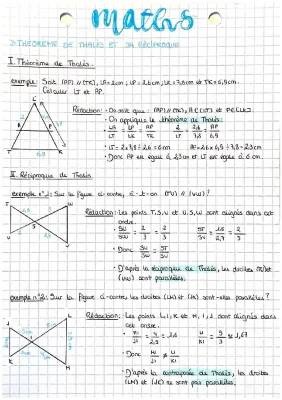 Théorème de Thalès : Formules et Exercices Corrigés pour la 3ème et 4ème