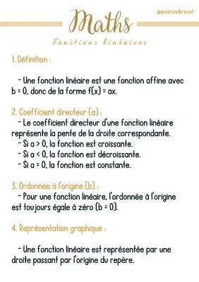 Qu'est-ce qu'une fonction linéaire en maths ?