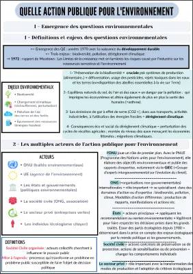 Quelle action publique pour l'environnement : Fiches de révision PDF et quiz