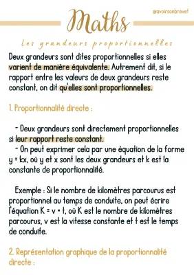 Exemples de Grandeurs Proportionnelles et Inversement Proportionnelles pour la 6ème