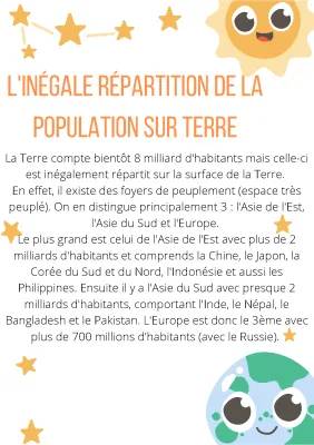 La répartition de la population mondiale - Exercice et Dissertation PDF