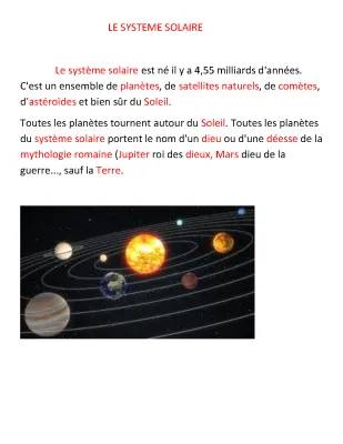 Découvre l'histoire du système solaire et ses planètes