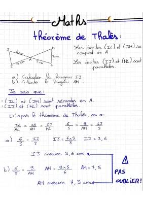 Apprends le Théorème de Thalès avec des Exercices Simples et Corrigés