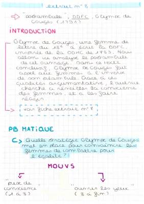 fiche + analyse linéaire : DDFC, postambule 