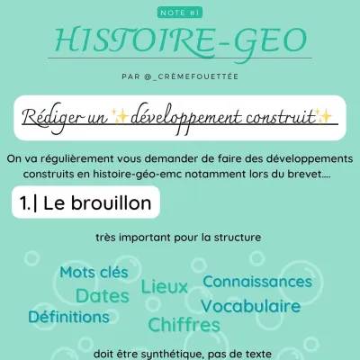 Exemples et Méthodes de Développement Construit Histoire et Géographie 3ème