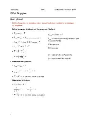 Cours Effet Doppler - Explications et Exercices Corrigés PDF