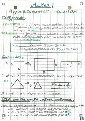 Exercices Agrandissement et Réduction 3ème et 4ème : Formules et Corrections PDF