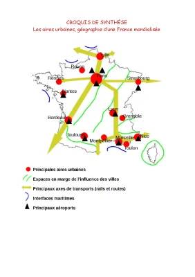 Les Aires Urbaines en France 3ème - Carte et Schéma