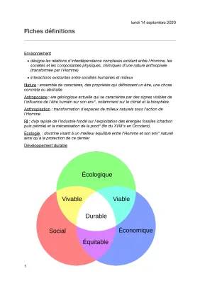 Définition de l'Environnement et de l'Anthropocène pour les Enfants - HGGSP Terminale