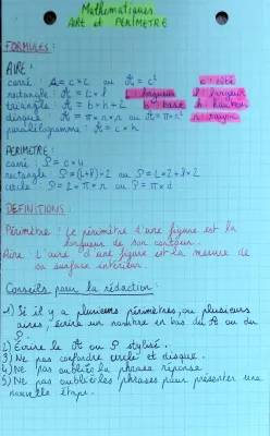 Aire et Périmètre - Formules et Exercices PDF pour Toutes les Figures Géométriques