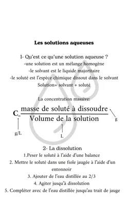 Cours et Exercices PDF sur les Solutions Aqueuses et Protocole de Dilution