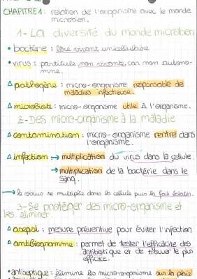 la diversité du monde microbien et les réactions immunitaires 