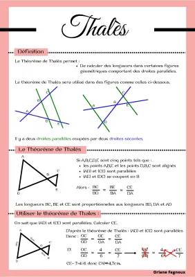 théoreme de Thales Math