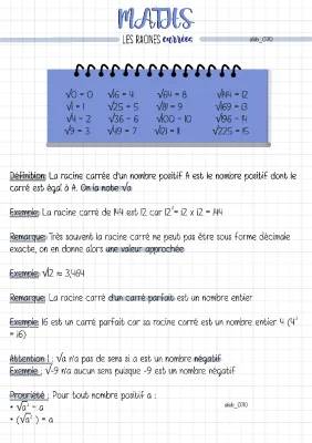 Amuse-toi avec les Racines Carrées : Cours et Exercices Corrigés PDF