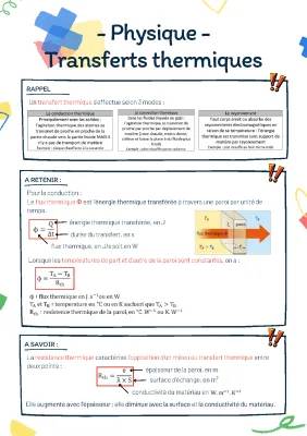 Transferts Thermiques en Terminale - Exercices et Formules