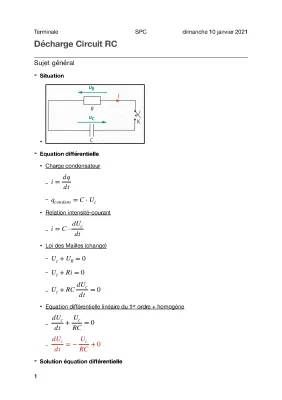 Équation différentielle ordre 1 - Exercice corrigé et décharge d'un condensateur