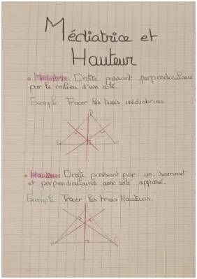 Comment Tracer la Médiatrice et la Hauteur d'un Triangle - Exercices et PDF 5ème